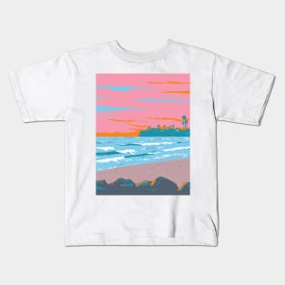 Tourmaline Surfing Park in Pacific Beach San Diego California WPA Poster Art Kids T-Shirt